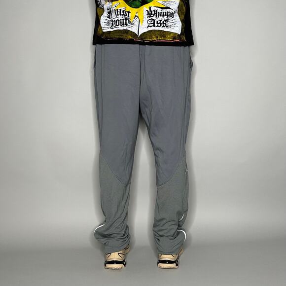 Vintage Jordan Sweatpants Grey Polyester White Jumpman Baggy Wide Leg Flare 90s - Picture 4 of 5